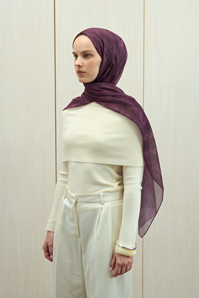 cs camellia scarf Siesta Rami Shawl - Plum
