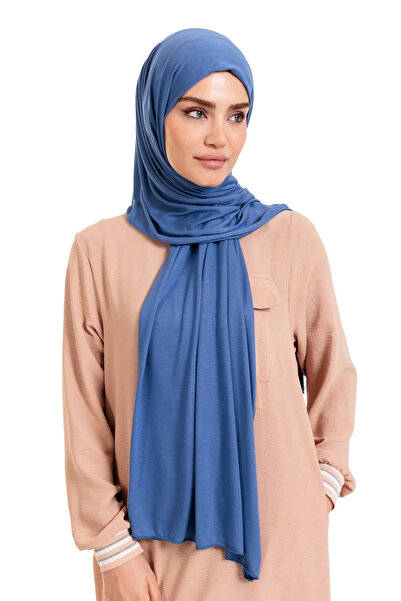 Gullfoss شال قطن ممشط ليكرا أزرق