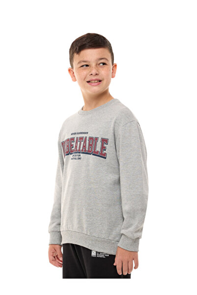 Victor and Jane By Styli Teens Grey Slogan Print Sweatshirt