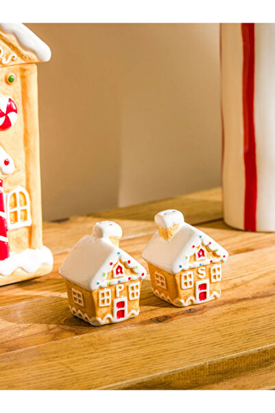 LC Waikiki Lcw Home Brown Cookie House Ceramic Salt and Pepper Shakers