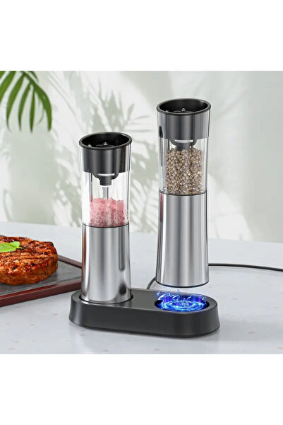 AB Luxury Concept Set of 2 electric salt and pepper grinders, transparent sto...