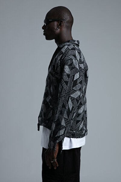 catchjeansro Men's oversized geometric zipper jacket – Arctic Lines