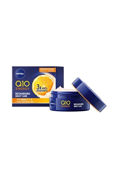 NIVEA Set 2 x Night Anti-Wrinkle Cream, Q10 Energy, 50 ml