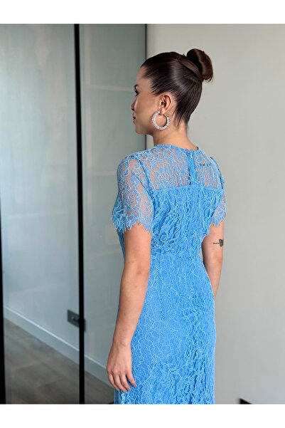 ROUPAS COLLECTİON Dantel Hazır Yakalı Elbise