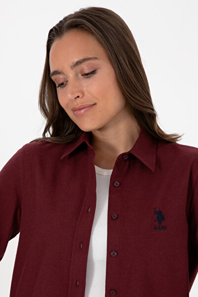U.S. Polo Assn. Kadın Bordo Uzun Kollu Basic Gömlek 50316518-VR177