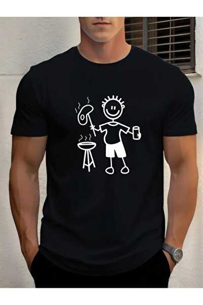 4desire.ro Tricou barbati BBQ PARTY Ink, Classic Regular Fit, Bumbac 100%, Vegan Approved