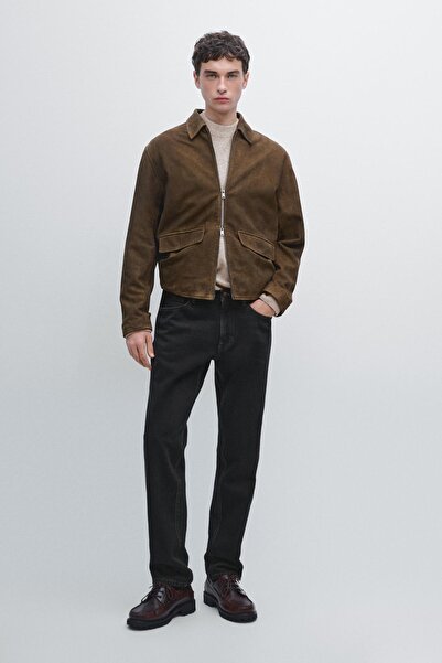 Massimo Dutti Soluk efektli yumuşatılmış süet ceket