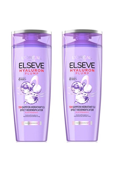 L'Oreal Paris Pack: 2 x Elseve Hyaluron Plump Hydrating Shampoo for dehydrated hair, 400 ml