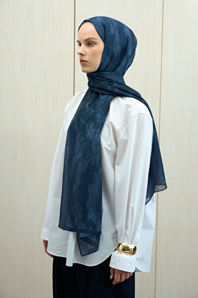 cs camellia scarf Σάλι Siesta Rami - Μπλε ναυτικό