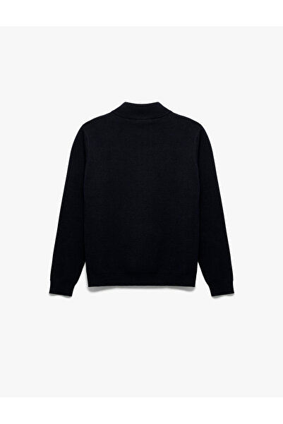 Koton Довгорукавний трикотажний светр з віскозною сумішшю та напівзастібкою