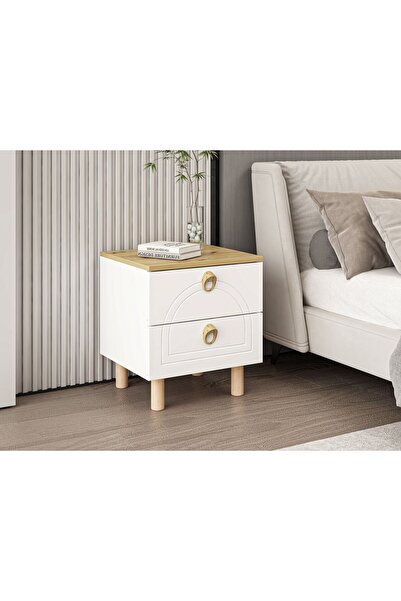 Minar Lotus Bohem Tarz Komodin - Artisan/Beyaz