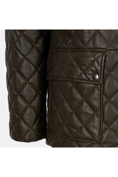 Desa Men's Dark Brown Quilted Leather Jacket
