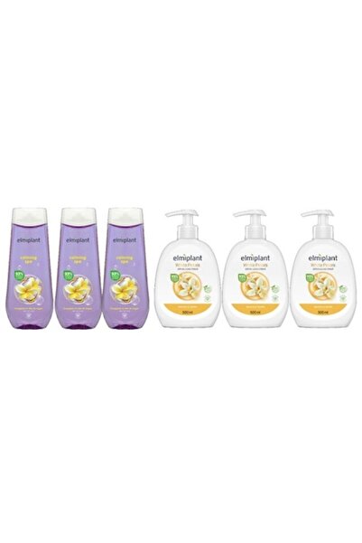 ELMIPLANT Set de îngrijire personală — 6 bucăți (3x 400 ml cremă de duș Calmi...