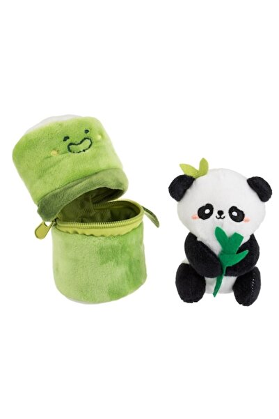 OEM Plush Panda with Green Bamboo Case 11cm