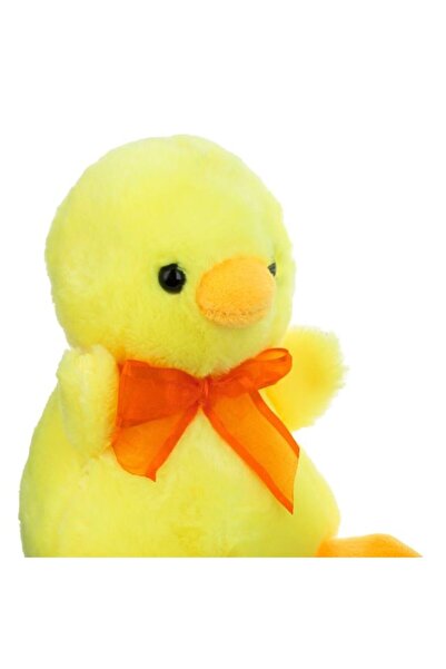 OEM Yellow Sitting Chick Plush with Orange Bow 20cm