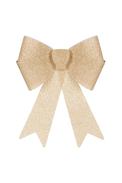 SHOPIENS Sac decorativ de Crăciun bej cu sclipici 32 cm