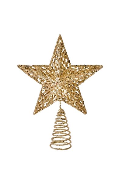 SHOPIENS Χρυσό 3D Χριστουγεννιάτικο Δέντρο με Αστέρι και Γκλίτερ, Μέταλλο και...