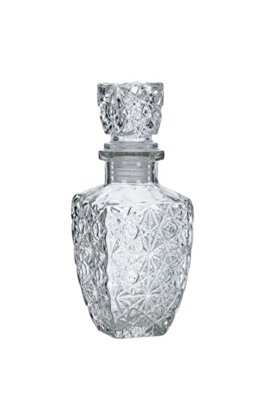 OEM Decorative Transparent Glass Liqueur Bottle with Pattern 250ml