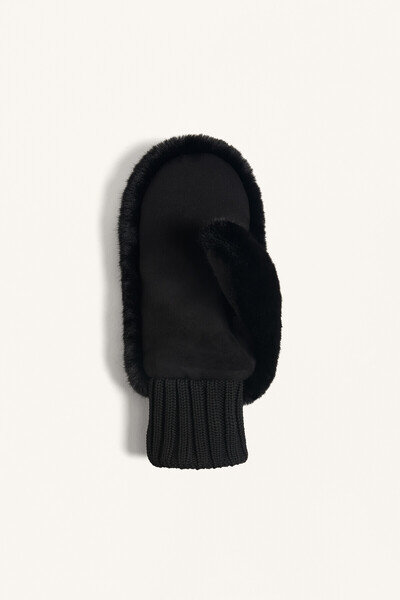 Oysho Elastik manşetli suni kürklü eldivenler