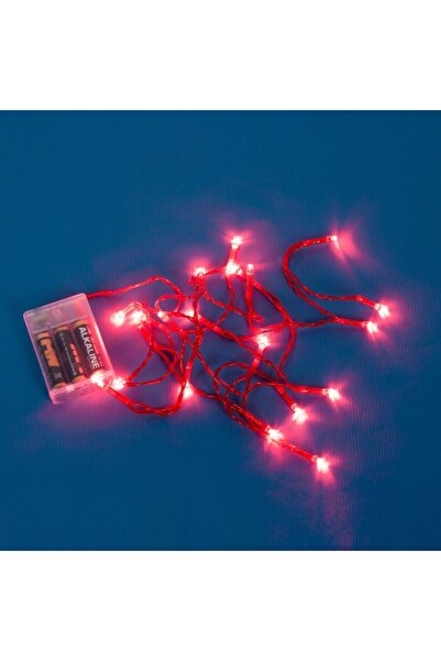 OEM String of lights with 20 LED bulbs, battery-operated, 2.20 m - red