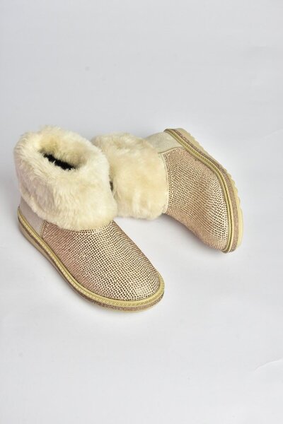 Fox Shoes V250014702 Γυναικείες μπότες με μπεζ σουέντ μαλλιά