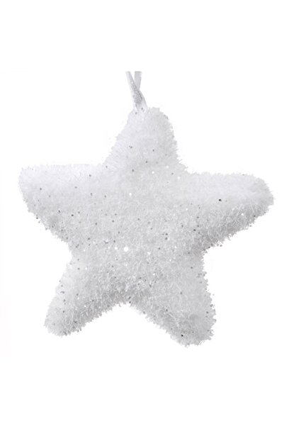 OEM Ornament de brad de Crăciun, beteală iridescentă în formă de stea albă, 9 cm