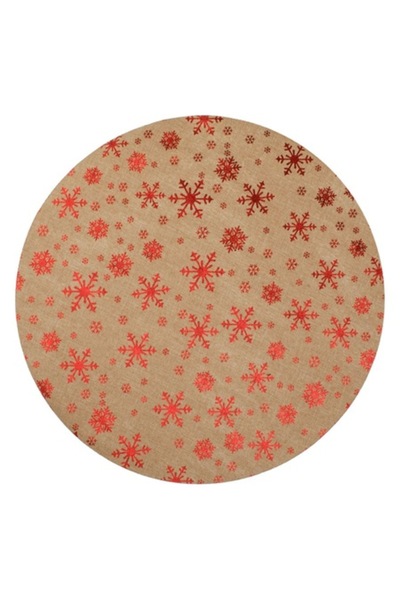 OEM Round beige Christmas plate charger with gold foil snowflakes Ø38cm
