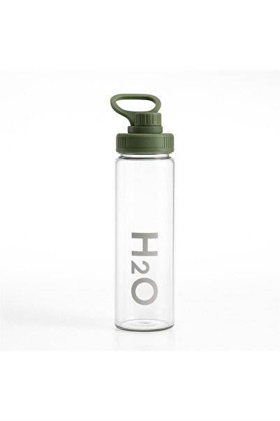 Fhilli H2O 1000 ml Borosilicate Glass Flask Colorful Lid Tritan Water Bottle Bpa Free - 6 Color Options