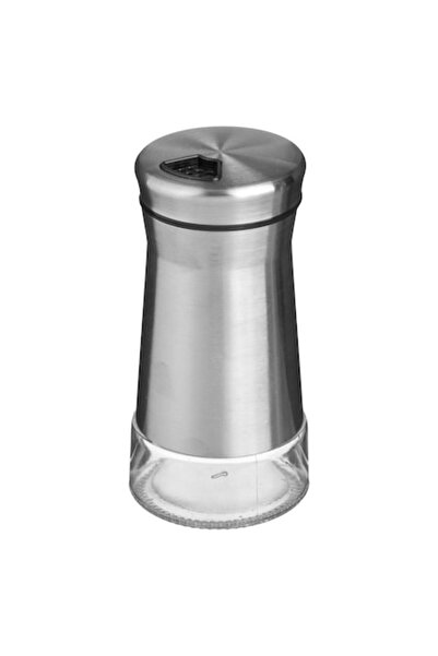 OEM Transparent glass spice jar with silver lid, 120 ml, three openings (small, medium, large)
