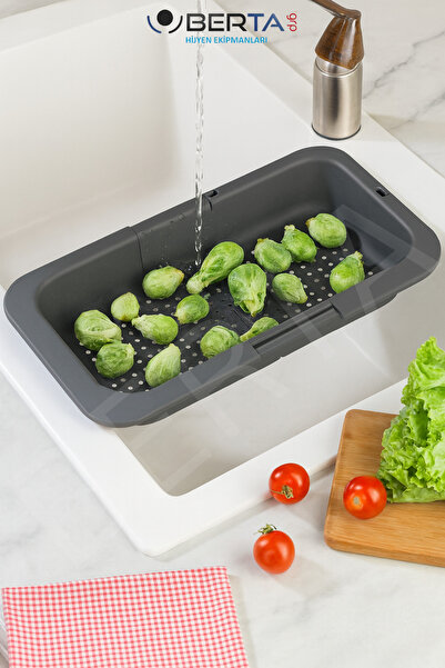 Berta Hijyen Evye İçi Sürgülü Süzgeç Lavabo Süzgeç - Aç Kapa Özellikli Tüm Ev...