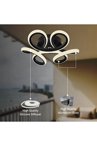 Alessandro DESIGN VERTEX HELIX LED Chandelier, 15W, Cold/Warm/Neutral light, Black