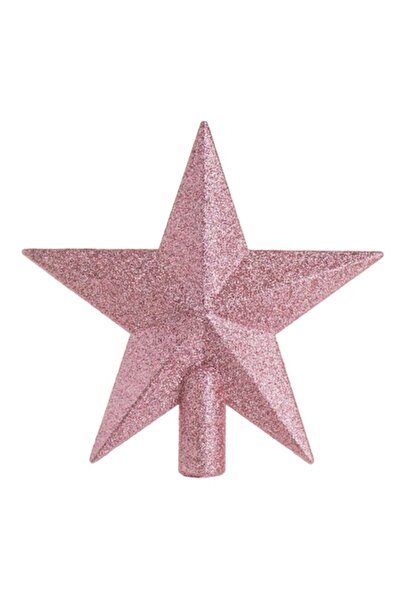 OEM Topper pentru brad cu sclipici roz 3D, 20 cm