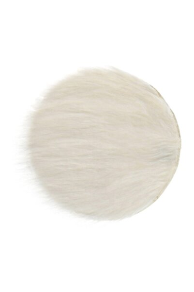 OEM Round Winter Faux Fur Chair Cushion Ecru 34cm