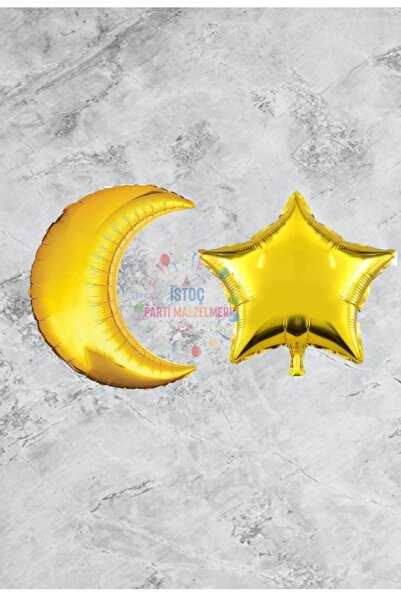 Generic Brand Moon Star Gold Color Foil Balloon Set
