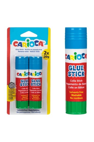 SHOPIENS Carioca Glue Stick Set, 20g, 2 Pieces, Solvent-Free, No Residue, Multicolor