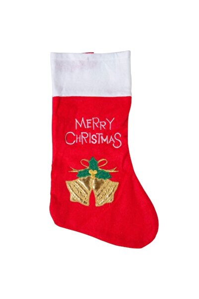 SHOPIENS Decorațiune de Crăciun tip șosetă, model clopoțel, dimensiune 45 cm,...