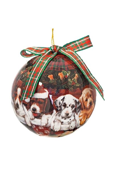 SHOPIENS Vintage Christmas tree bauble with puppies, 3 models, 7.5 cm