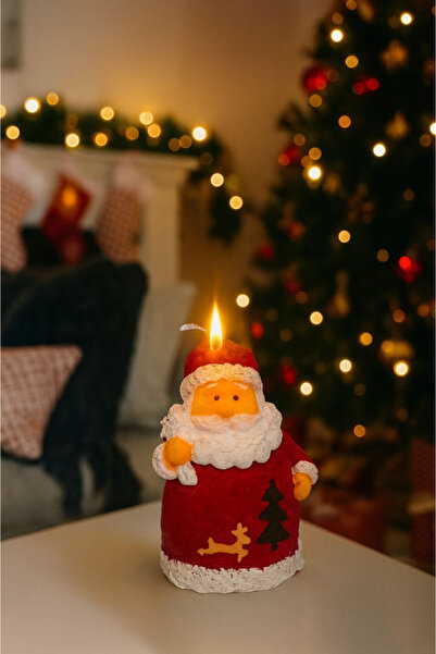 AYGÖREN HOME Noel Baba Figürlü Özel Kutulu Dekoratif Mum