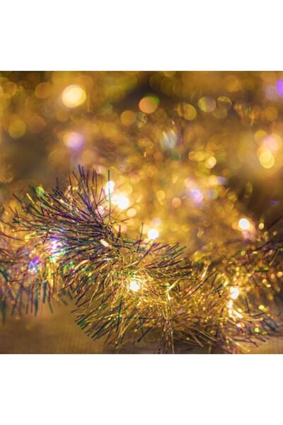 OEM LED Light String, 20 Bulbs, Warm White, Tinsel Garland, 1.72m, Battery Powered (AA)