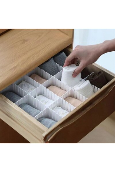 OEM White Plastic Drawer Separators 49x14cm - 4pcs