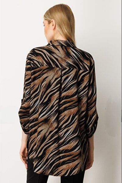Mutlu Ertan Leopard Printed Zipper Shirt