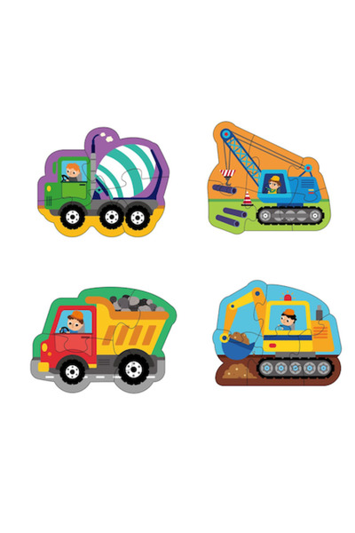 OEM Puzzle with 4 construction vehicles for babies (16 pieces)
