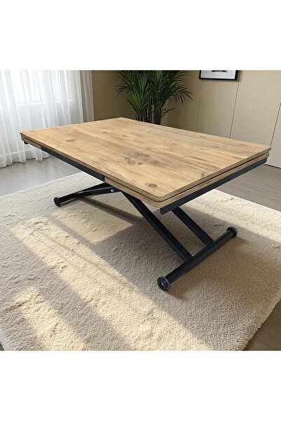 SEHPAM AKILLI Yan Baştan Açılır Akıllı Yemek Masası Oval Mdf Tabla Alt Mekanizma Demir