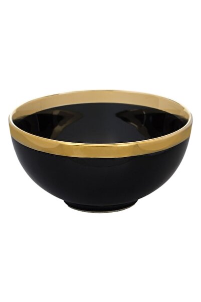 OEM Black Ceramic Bowl with Gold Rim 520ml