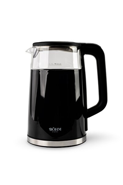 BÖHM Fierbător BHB8717D, Control Digital, Sticlă Borosilicată, LED, Keep Warm, Termoizolant, 1.7