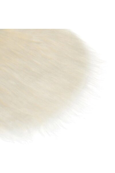 OEM Round Winter Faux Fur Chair Cushion Ecru 34cm