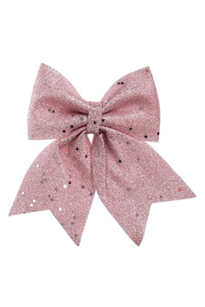 OEM Fundă decorativă roz de Crăciun cu stele strălucitoare 25 cm