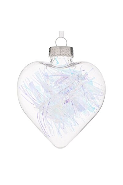 SHOPIENS Ornament de Crăciun pentru brad - Formă de inimă, Transparent cu bet...