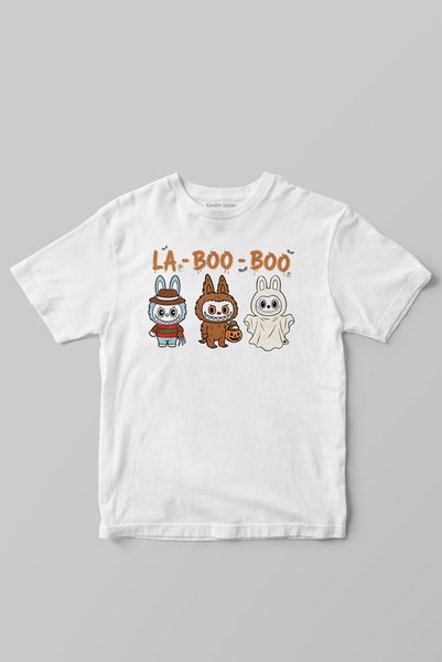 Kendim Seçtim Halloween La Boo Boo Halloween Cute Ghost Printed White Kids T-...