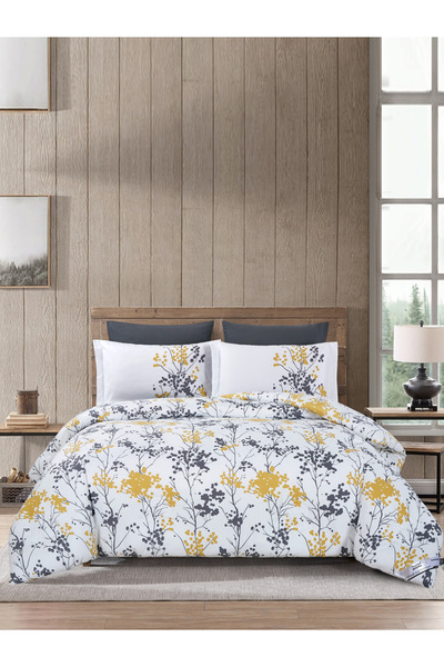 Doona 6-Piece Comforter Set - King Size 260x240cm, Printed, All Season, Microfiber, 350 GSM Filling.